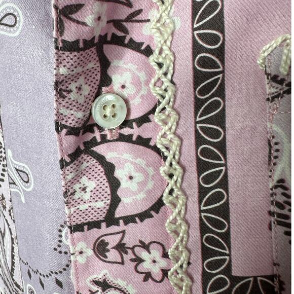NWT Amiri Lavender Bandana Reconstructed Flannel Button Shirt XL - Picture 8 of 16